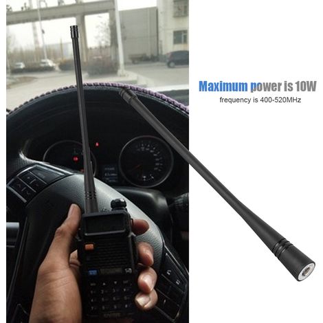 Flexible UHF-Antenne mit SMA-Stecker (männlich) für Funkgeräte (400–520 MHz).