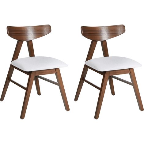 Esszimmerstuhl 2er Set LACOTA Holz Dunkelbraun / Grau