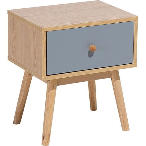 1 Drawer Bedside Table ARVADA Light Brown