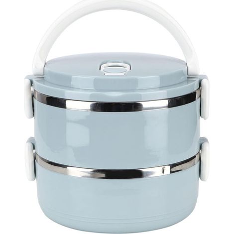 Boîte à Lunch Isotherme Empilable en Acier Inoxydable - JINFGERNE - Contenants Pratiques pour Aliments Chauds, Idéale pour Adultes au Bureau ou en Déplacement