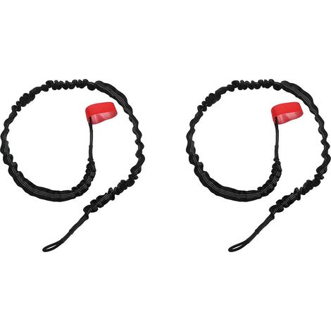 2 Pièces Dragonne de Pagaie en Nylon Élastique Résistant à la Corrosion, Cordon Anti-Perte pour Pagaie de Kayak Noir (1/5)