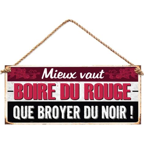 Plaque métallique Boire du rouge 30 cm (1/2)