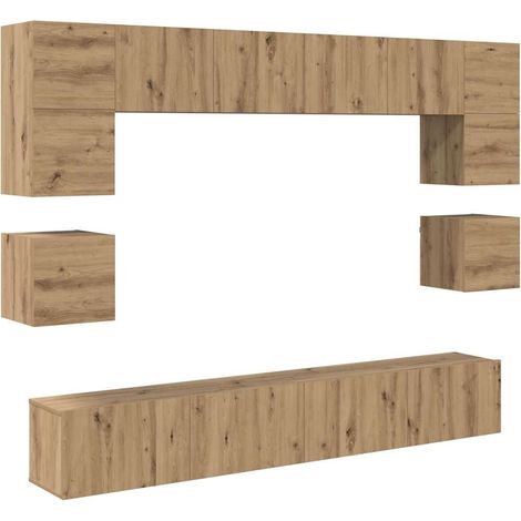 Maison Exclusive - Ensemble meuble TV 8 pcs Chêne artisanal Bois d'ingénierie