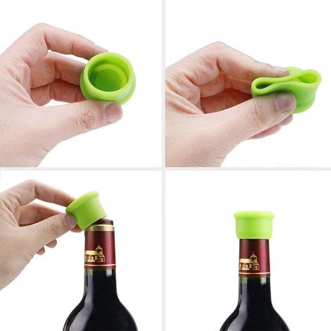 10 Stück wiederverwendbare Silikonflaschenverschlüsse für Weinflaschen, die die Flasche frisch halten (1/3)