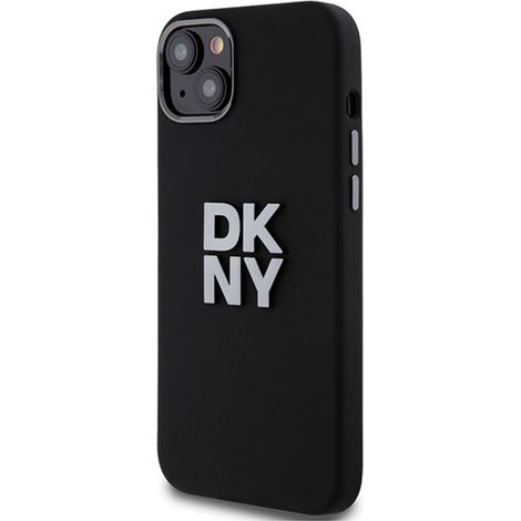 Dkny Custodia in silicone liquido con logo metallico - iPhone 15 Plus / 14 Plus (Nero) (1/5)