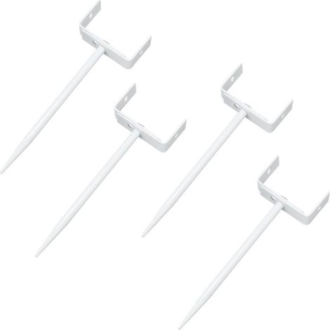 Soporte de montaje ajustable blanco inoxidable para manguera de lluvia (4 piezas) (1/5)