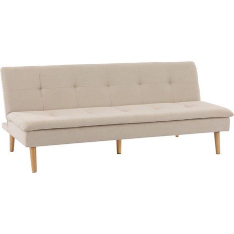 Canapé convertible - 3 places - AGATHE - Tissu Beige - 180 x 74 x 72 cm (1/5)