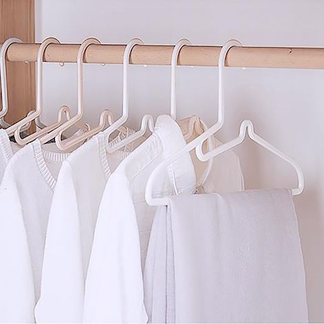 Lot de 10 cintres en plastique gain de place pour vêtements, écharpes et cravates (abricot) (1/5)