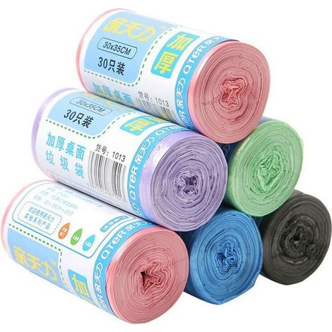 Petits sacs poubelle de 7,5 litres, sacs poubelle jetables écologiques pour voiture ou salle de bain (1/5)