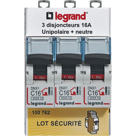 Legrand - Lot de 3 disjoncteurs DNX³ unipolaire + neutre 16A (1/3)