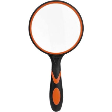BUNTHAUS Loupe portative en verre de 65 mm pour livres scientifiques, magazines, conférences, insectes et observations à grande échelle, noire et orange