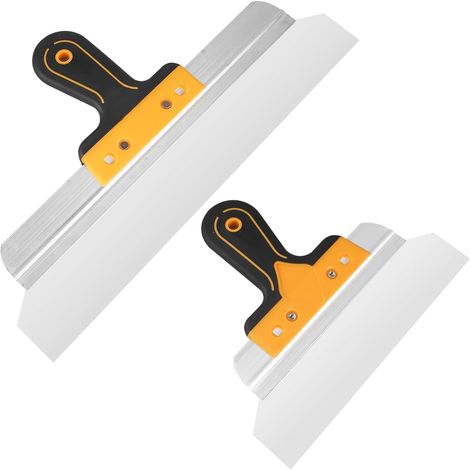 JSSEVN - 2-Piece Plastering Spatula Set, 250mm and 400mm Spatulas with Ergonomic Handle, Smoother, Plastering Spatula Set, Plastering Spatula (1/5)