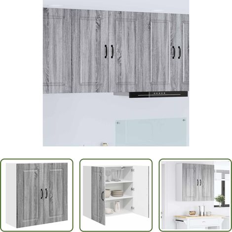 vidaXL Küchenregal - Küchenschrank mit Speicher Kalmar Graues Sonoma 80 x 31 x 80 cm (1/5)