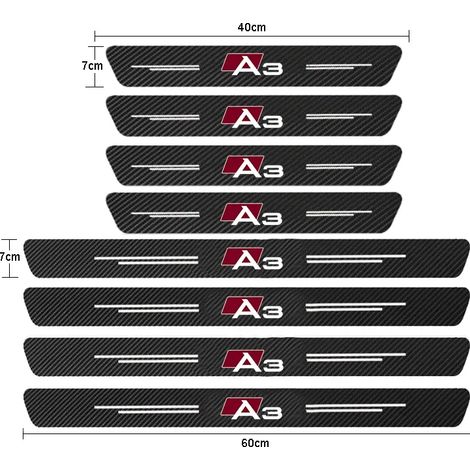 (8 pièces pour A3) Protections de seuil de porte en fibre de carbone pour Audi A3 (2009-2023) - Accessoires auto (1/3)
