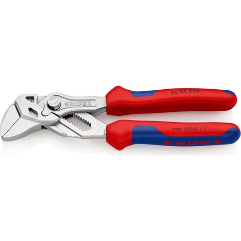 KNIPEX 86 05 150 SB Pliers Wrench pliers and a wrench in a single tool with multi-component handles chrome-plated 150 mm