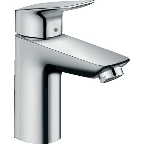 Miscelatore monocomando per lavabo 100 in ottone cromato con saltarello - Hansgrohe Logis (1/5)
