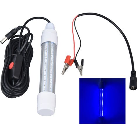 Lampe de Pêche Submersible LED 126 IP68 1000lm AC12-36V Lumière Bleue (1/5)