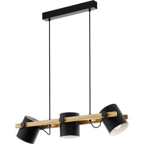 Eglo Hängeleuchte Hornwood schwarz creme 78 x 21 x 110 cm Deckenlampen & Kronleuchter