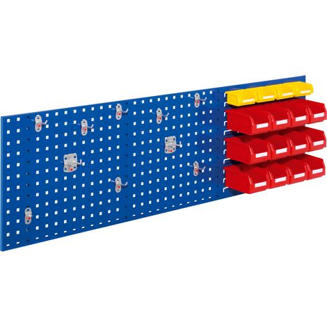Kappes ®RasterPlan Kombiplattenset 2 1x Lochplatte 1500x450mm 1x Zubehörsortiment 26-teilig Enzianblau RAL 5010