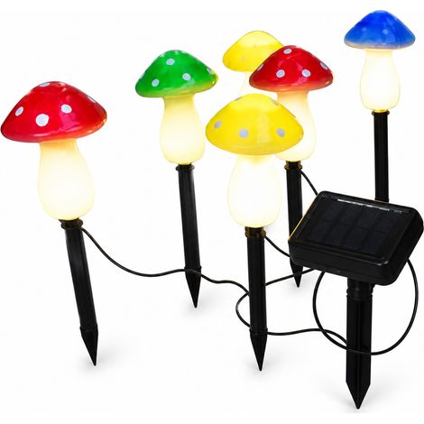 Lampes Solaires LED Champignon Multicolores, 20 Piquets Étanches pour Jardin et Extérieur (1/5)