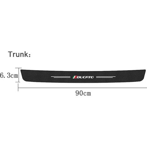 (1 pièce pour coffre) Seuil de porte avant et arrière pour Fiat Ducato,avec badge en fibre de carbone,protection de seuil de coffre et de pare-chocs Autocollants inclus (1/3)