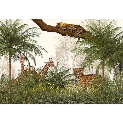 Papier peint panoramique - Animaux de la Jungle - 130 cm x 89 cm (1/2)