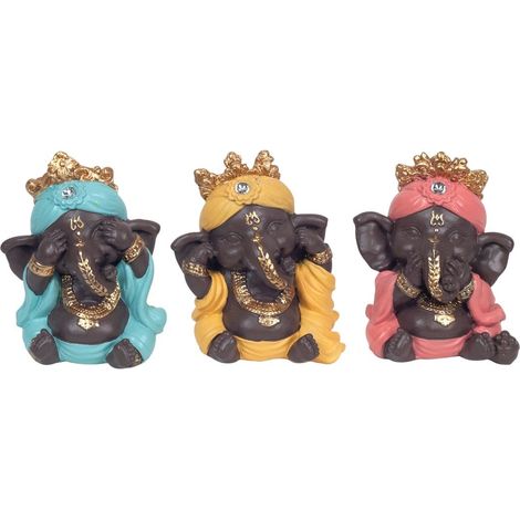 Signes Grimalt Figure di figure di Buddha  Ganesh I Don't Veh-Oigo-Hablo 3u Multicolor Buddles 4x6x8cm 22435