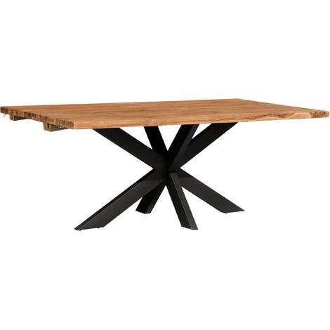 Table à manger extensible 160/260 teck recyclé pieds métal – ORLANDO (1/5)