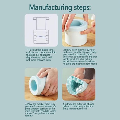 Moule à Glace en Silicone avec Couvercle - Seau à Glace Portable et Bac à Glaçons Cylindrique (1/5)