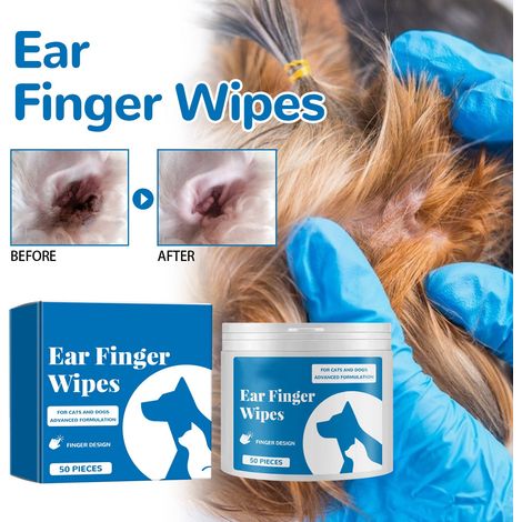 Wipes Nettoyage Animaux - Lingettes Jetables Non Tissées Douces pour Oreilles Chats Chiens - 50 Pièces (1/5)
