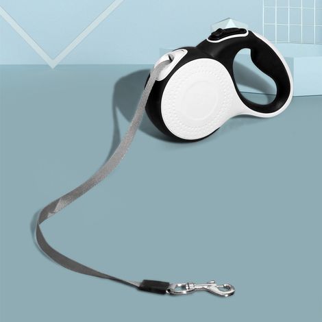 Einziehbare Hundeleine mit LED-Licht, ideal für Nachtspaziergänge – verwicklungsfreie Leine von ca. 4,9 Metern Länge, Ein-Knopf-Verriegelung, reflektierender Griff.