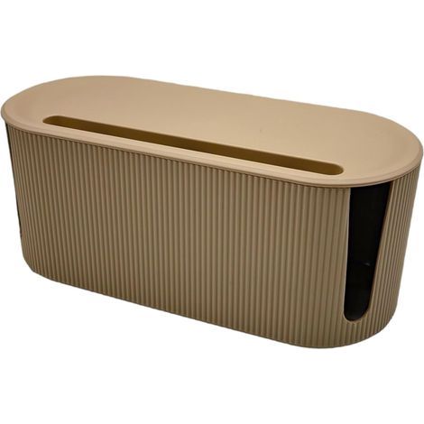 Caja organizadora de cables, tapa para enchufes múltiples, caja de almacenamiento de cables (Chocolate) (1/5)