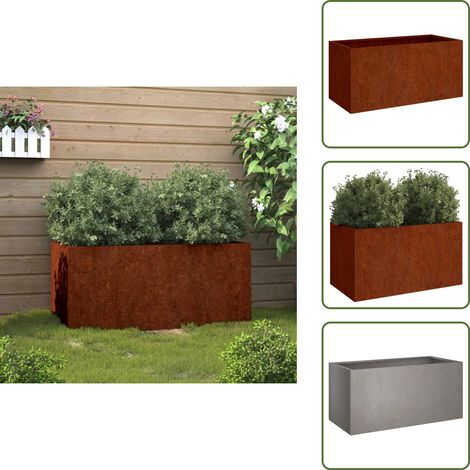Jardinière 62x30x29 cm acier corten - Jardinier - Pot De Fleurs - Bac À Fleurs - Acier Corten - Déco Extérieur (1/5)