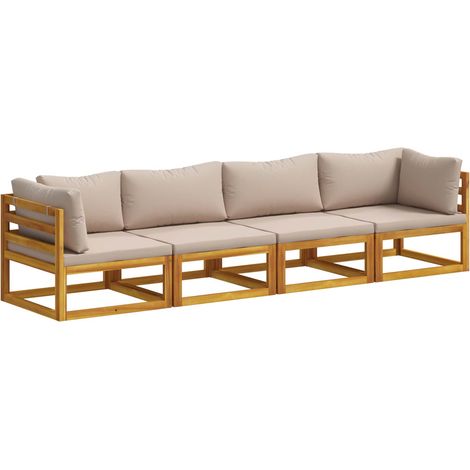 vidaXL Sofa Set 4 pcs Natural Solid Acacia Wood (1/5)