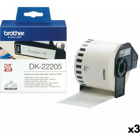 Endlospapierrolle Brother DK-22205 Schwarz/Weiß (3 Stück)
