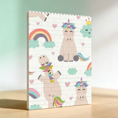 Cadre décoratif DIY créatif en blocs de construction, cadeau romantique (1/5)