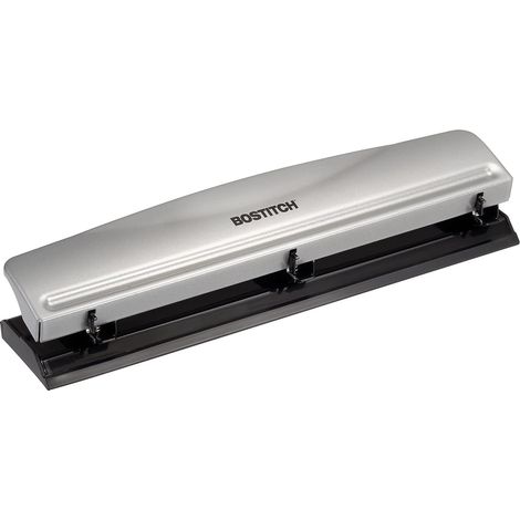 Perforateur de Bureau Métallique 3 Trous Capacité 12 Feuilles Noir (1/5)