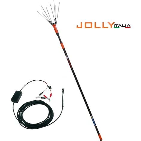 Abbacchiatore a batteria V34 Jolly Italia con asta telescopica e cavo, alimentazione da 12V (1/5)