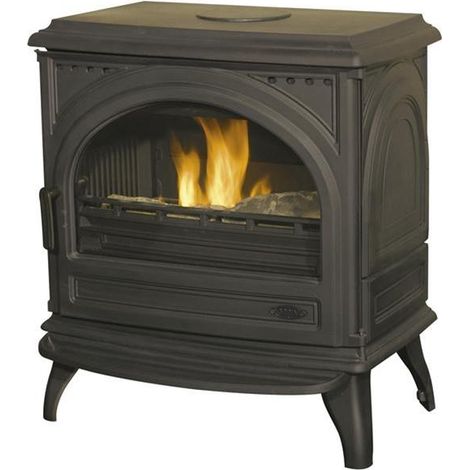 Godin – Poêle à bois fonte 7kW pour bûches jusqu'à 57 cm – Évacuation des fumées arrière ou dessus – Rendement 75,5% – 366109 (1/2)