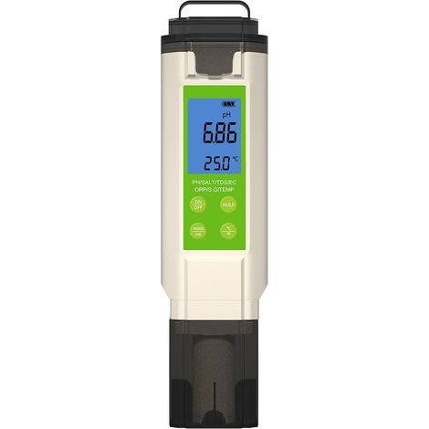 Testeur d'eau numérique 7 en 1 multi-paramètres 7 en 1 Moniteur de qualité de l'eau – Mesure le pH, la salinité, le ORP, et plus encore – Affichage intuitif portable pour aquariums, piscines et (1/5)