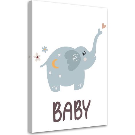 Tableau sur toile Éléphant pour les enfants Boho 60x90 (1/5)