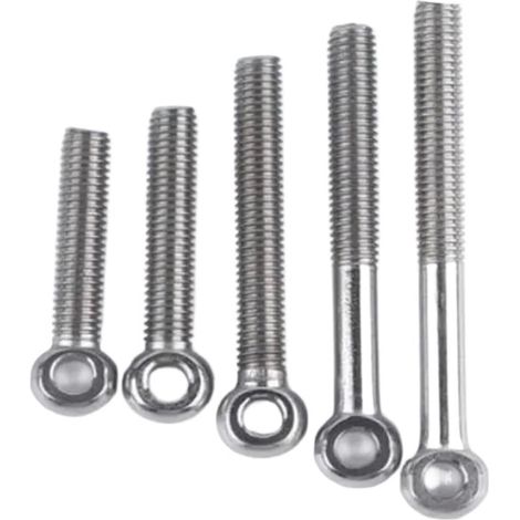 5 crochets à vis, M5, M6, 80 mm, inox, pour mur et rangement (1/4)