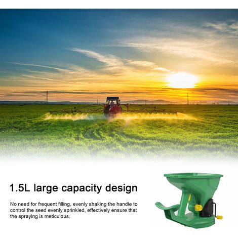 Spandisemi portatile da giardino, seminatrice manuale, capacità 1,5 litri, con 5 velocità regolabili, per seminare, concimare, sciogliere la neve, giardino, prato, piccola azienda agricola. (1/5)