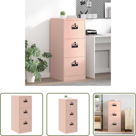 Meuble de rangement - Cabinet de Dossier Rose 44 x 50 x 106.5 cm Acier Laminé à Froid (1/5)