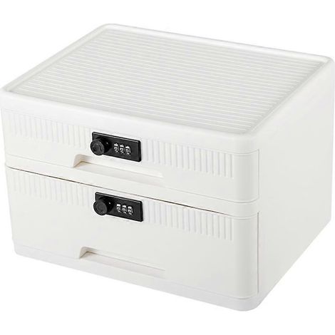 Coffre-fort à tiroir avec serrure numérique à code, armoire à pharmacie verrouillable, boîte de rangement sécurisée pour passeports, dossiers et bijoux.