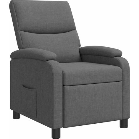 Recliner Dark Grey Fabric vidaXL