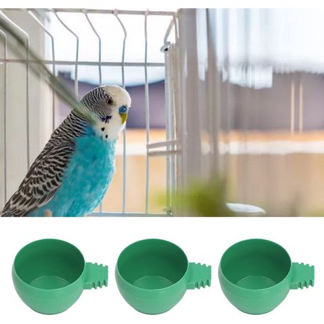 Lot de 25 mini mangeoires rondes pour oiseaux, bols ronds, abreuvoirs, mangeoires pour pigeons, auges, bacs à sable, accessoires pour perroquets, mangeoires vertes pour oiseaux, grand format (1/5)