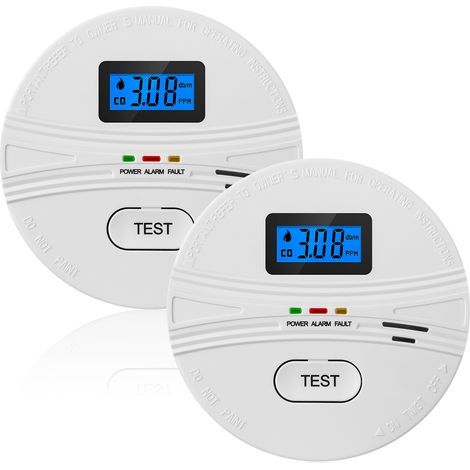 Smoke and Carbon Monoxide Detector 2-in-1 Battery-Powered CO Detectors with Test Button, Audible Warning, LCD Digital Display, Portable Fire Alarm for Home (1/5)