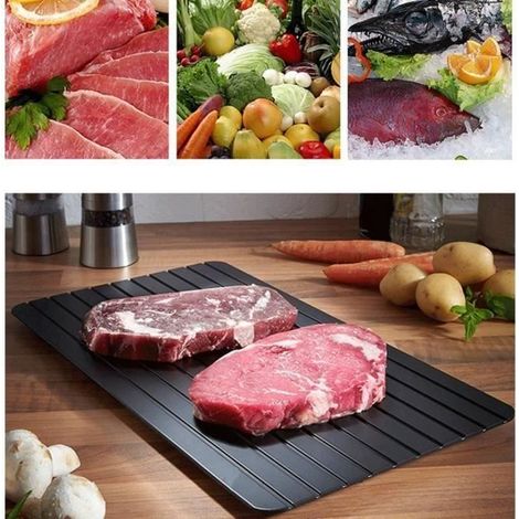 Plaque de Décongélation pour Décongélation Rapide de Viande des Aliments Congelés sans Électricité avec Bordures en silicon C06E5