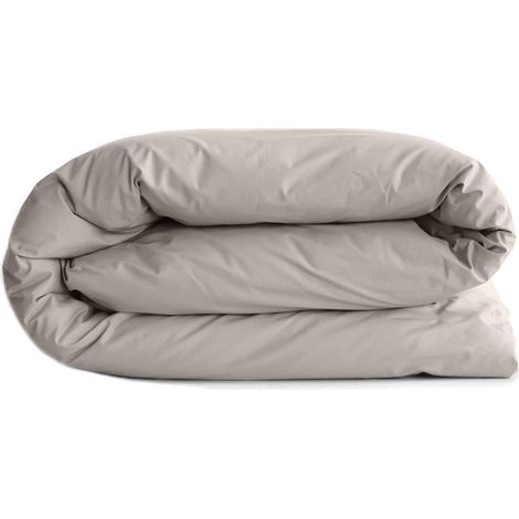 Housse de couette uni percale de coton MANOIR 200x200 cm (1/5)